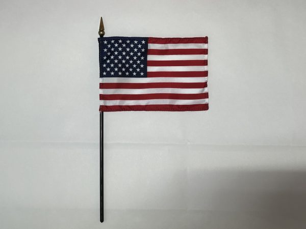u.s. 4" x 6" endura gloss stick flag with black staff (12 pack)