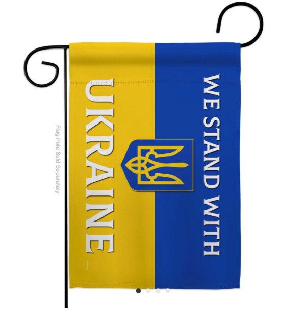 we stand with ukraine garden flag