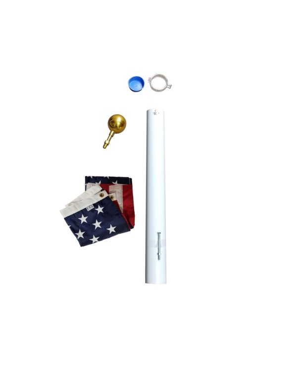 presidential series telescoping flagpole 16 foot (2.25") silver