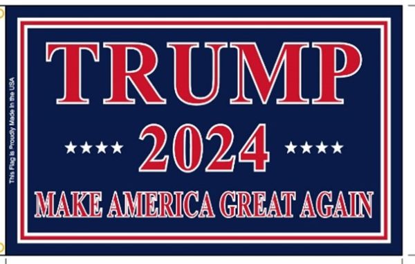 trump 2024 3'x5' nyl glo outdoor flag with grommets
