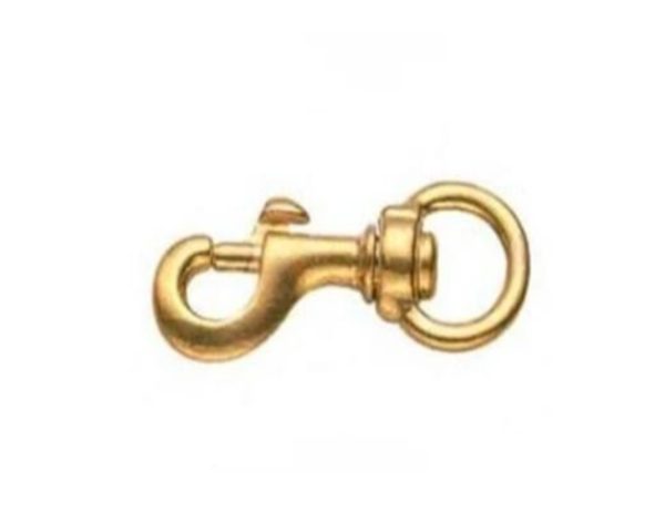 swivel eye bolt snap 3 1/4" polished solid brass