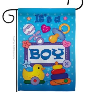 baby boy celebration new born 13"x18.5" garden flag