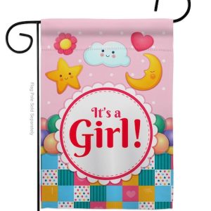 it's a baby girl celebration new born garden flag 13"x18.5"