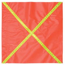 safety flag 16" w/ 1"lime yellow x no dowel (used)