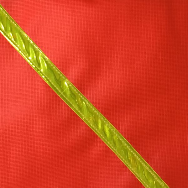 safety flag (used) with 3/4" lime diagonal stripe 24" dowel